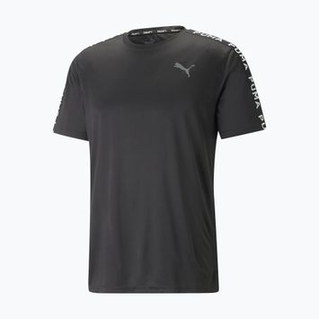 Herren PUMA Fit Taped Trainings-T-Shirt schwarz 523190 01