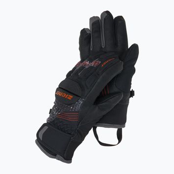Skihandschuhe Kinder ZIENER Luro Aquashield PR black/orange pop