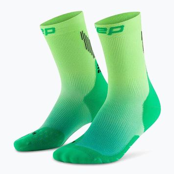 CEP Herren Kompressionssocken Run Edt. Gradient Mid Cut Compression 5.0 grün/lime fade