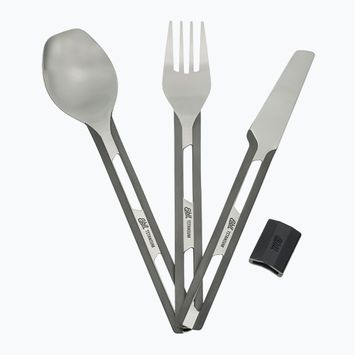 Esbit 3-tlg. Titan-Besteck-Set mit Silikonhülse und Tasche
