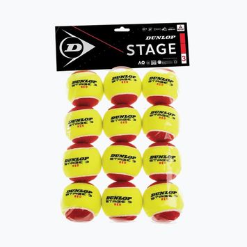 Kinder-Tennisbälle Dunlop Stage 3 12 stück rot-gelb 61344