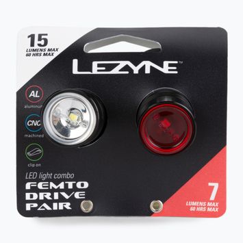 Lezyne Fahrradlicht-Set LED FEMTO DRIVE PAAR schwarz LZN-1-LED-1P-V104