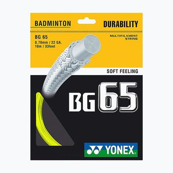 Badmintonsaite YONEX BG 65 Satz 10 m gelb