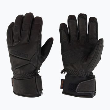 Skihandschuhe Herren Descente 5 Finger Leather black