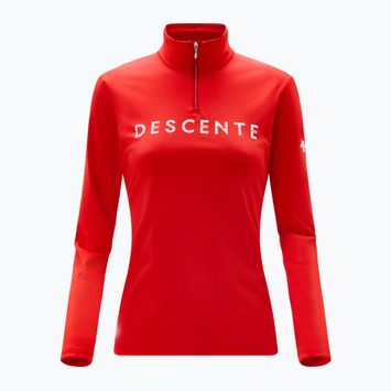 Damen Descente Chest Logo T-Neck Sweatshirt elektrisch rot