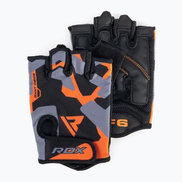 Fitness-Handschuhe RDX Sumblimation F6 schwarz-orange WGS-F6O