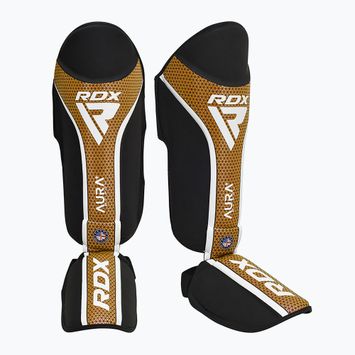 RDX Shin Instep Aura Plus T-17 goldene Schienbein- und Fußprotektoren