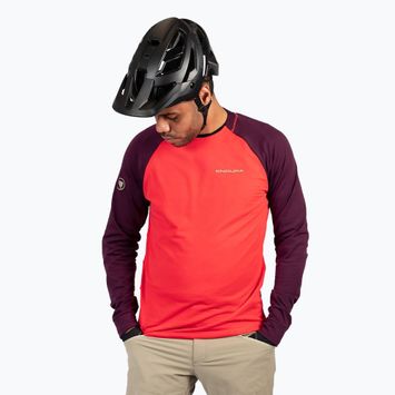 Fahrrad Longsleeve Herren Endura Singletrack Fleece aubergine