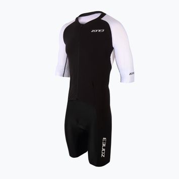 Men's ZONE3 Lava Long Distance Full Zip Aero Suit Triathlonanzug schwarz/weiß/rot