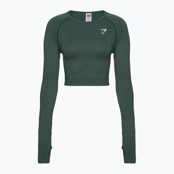 Trainings Top longsleeve Damen Gymshark Vital Seamless Crop Top obsidian / grey / marl