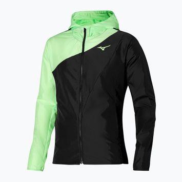 Herren Tennisjacke Mizuno Release Hooded Jacket techno grün/schwarz