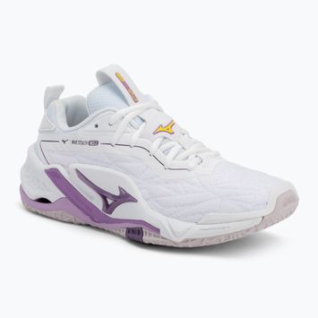 Mizuno Wav Stealth Neo 2 Handballschuh weiß / navy Pfingstrose / Pfirsich Parfait
