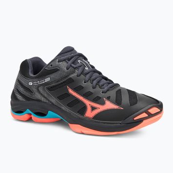 Volleyballschuhe Mizuno Wave Voltage 2 black/neon flame/peacock blue