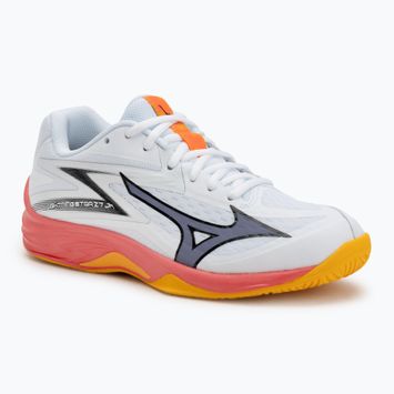 Kinder-Volleyballschuhe Mizuno Lightning Star Z7 weiß/feuriges Koralle 2/Zitrus