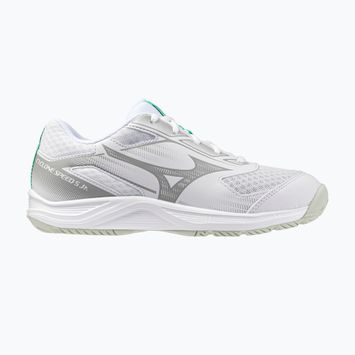 Kinder-Volleyballschuhe Mizuno Cyclone Speed 5 weiß/schwarz/frozen emerald