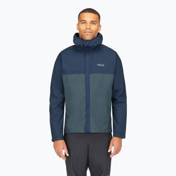 Regenjacke Herren Rab Downpour Eco tempest blue/orion blue