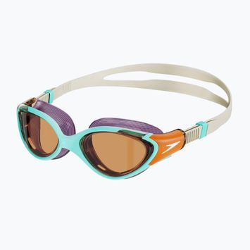 Speedo Biofuse 2.0 Damen Schwimmbrille marineblau/kürbisfarben/hellbraun