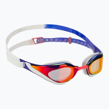 Speedo Fastskin Pure Focus Mirror Schwimmbrille feuerrot/true cobalt/weiß/shadow