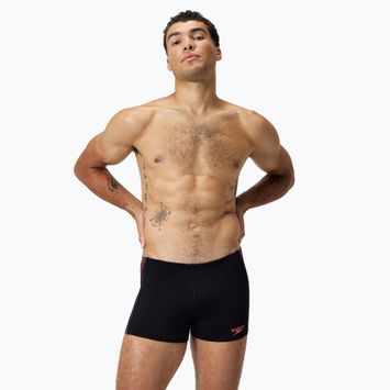 Schwimm-Boxershorts Herren Speedo Tech Panel Aquashort black/coral sands
