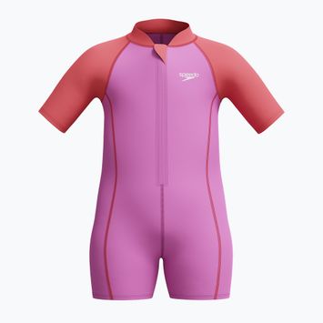 Speedo Learn To Swim Neopren Neon violett Kinder Badeanzug einteilig