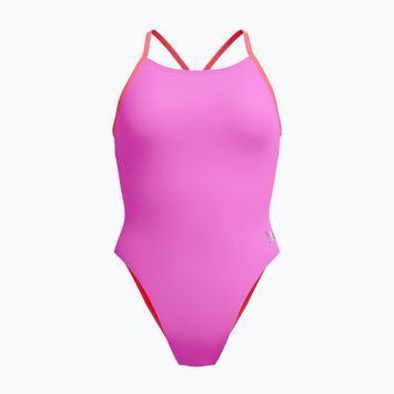 Damen Badeanzug Speedo Solid Lattice Tie-Back neon violet