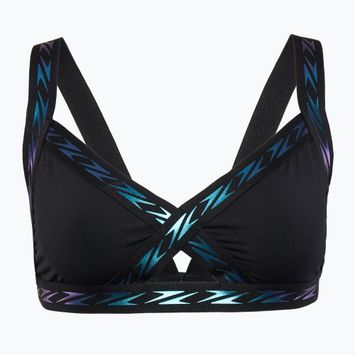 Speedo Solid Logo Elastic Cross Front Swimsuit Top anthrazit