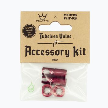 Peaty's X Chris King Mk2 Tubeless Ventile Zubehör Kit Fahrradreifen Ventilkappe rot 83804
