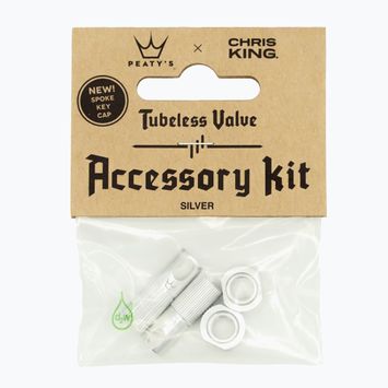 Peaty's X Chris King Mk2 Tubeless-Ventile Zubehör-Kit silber 83805