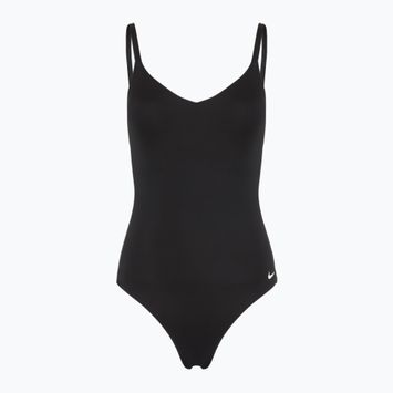 Einteiliger Damen-Badeanzug Nike Essential V-Neck schwarz