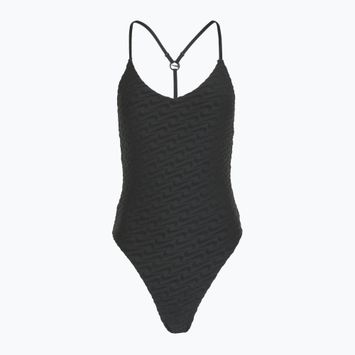 Einteiliger Damen-Badeanzug Nike Swoosh Link Y-Back schwarz