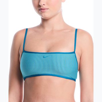 Oberteil des Badeanzugs Nike Ripple Texture Bralette Classic Bikini bleached turquoise