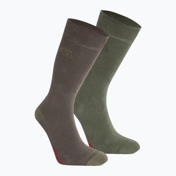 Craghoppers NosiLife TwinPck Trekkingsocken 2 Paar waldgrün/wildoliv