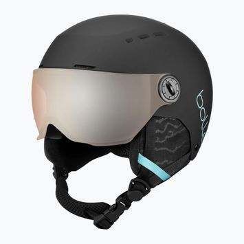 Skihelm Kinder Bollé Quiz Visor Jr black/blue matte/orange gun