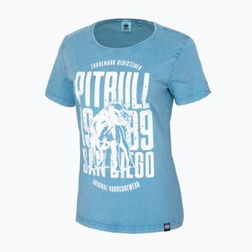 Damen-T-Shirt Pitbull West Coast T-S San Diego Dog blue
