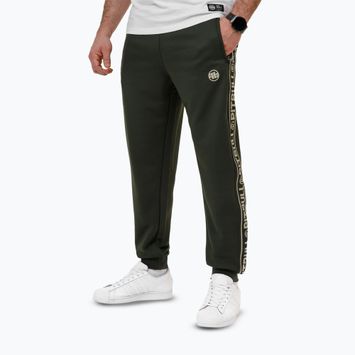 Hose Herren Pitbull Trackpants Tape Logo Terry Group old green