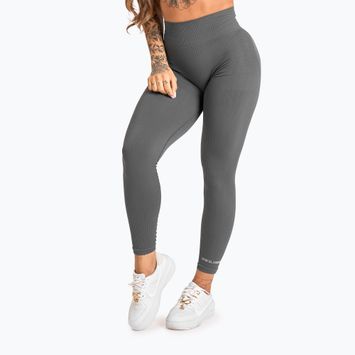 Damen Trainingsleggings Gym Glamour Push Up 2.0 dunkel silber