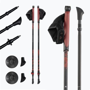 Nordic-Walking-Stöcke KADVA Halna verstellbar rot