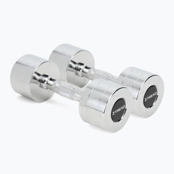 Verchromte Hanteln TREXO 2x6 kg Silber