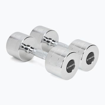 Verchromte Hanteln TREXO 2x9 kg Silber