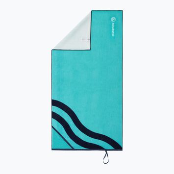 AQUASTIC Wavey blau/grünes Handtuch