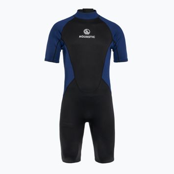 Herren-Schwimmanzug AQUASTIC Wavey 2 mm schwarz/blau