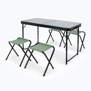 Klappbarer Campingtisch + Stühle KADVA CAMPtable Set für 4-6 Personen grau