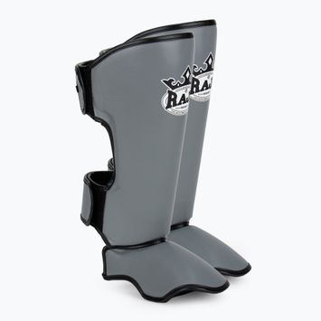 Schienbein- und Fußschützer RAJA BOXING Lightweight Shin Guards Semi Leather grey