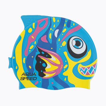 AQUA-SPEED Zoo Fish 01 blau/gelbe Badekappe 115