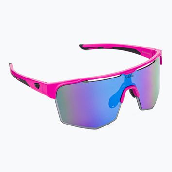GOG Athena matt neon pink / schwarz / mehrfarbig weiß-blau Fahrradbrille E508-3