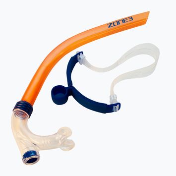 Frontschnorchel zum Schwimmen ZONE3 Front Facing Snorkel orange/blue