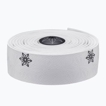 SUPACAZ Super Sticky Kush Galaxy weißes Band/schwarzer Aufdruck/schwarze Stecker Lenkerumwicklung