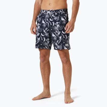 Badeshorts Herren Helly Hansen Newport Boardshorts 8" navy nautical aop