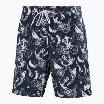 Badeshorts Herren Helly Hansen Newport Boardshorts 8" navy nautical aop