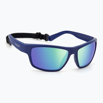 Polaroid PLD 7037/S matt blau/grau-grün Spiegel polarisierte Sonnenbrille